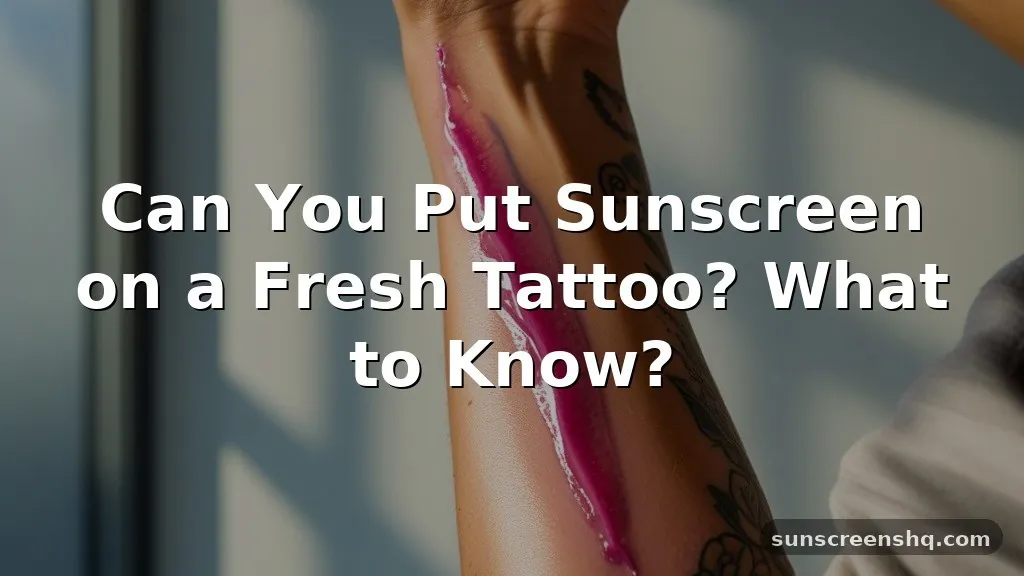 can you put sunscreen on a fresh tattoo